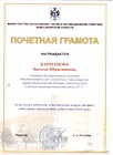 Почетная грамота за заслуги в обучении и воспитании подрастающего поколения, многолетний добросовестный труд, Министр образования НСО, Нелюбов С.А., 2015 г.
